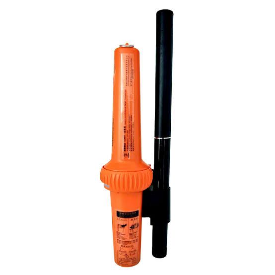 Orange distress flare signal with launcher tube