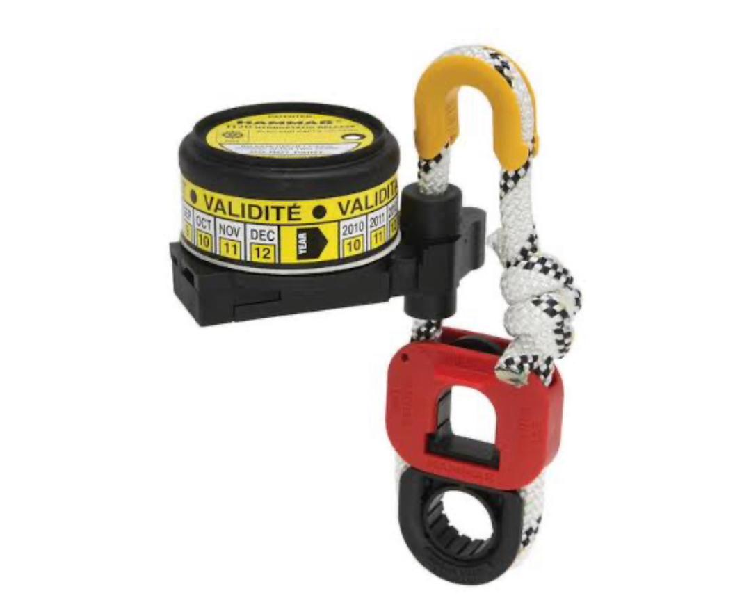 Hydrostatic release unit with hook and rope assembly