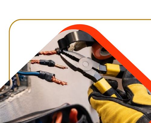 Electrician handling electrical equipment and tools